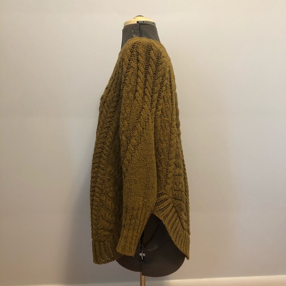 Anthropologie Curved Cable Poncho Sweater - Picture 8 of 10